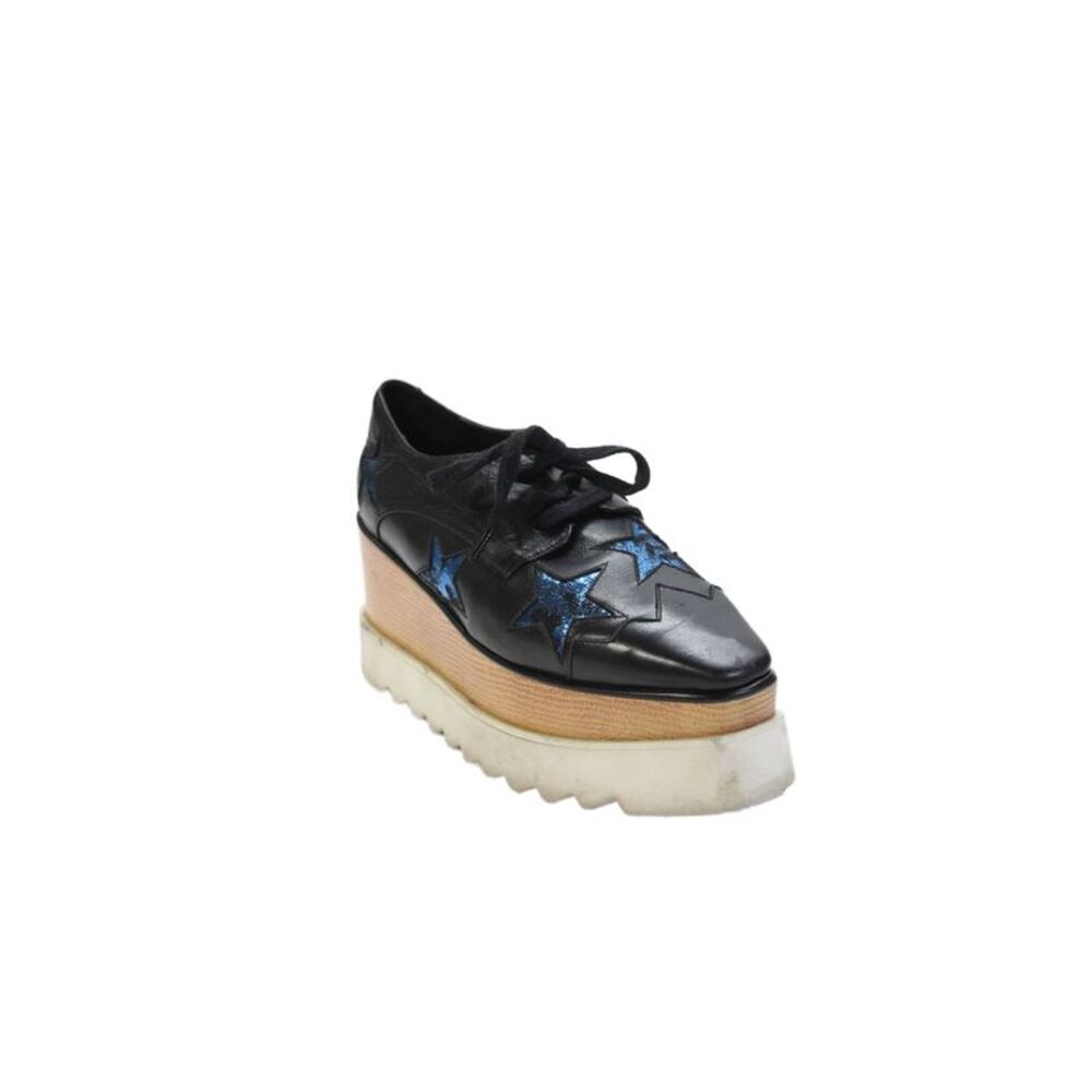 Stella McCartney Womens Leather Stars Print Oxford Heels Black Size 36 6